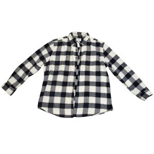 Croft & Barrow Black & White Plaid Flannel Button-Down Shirt – Men’s XL